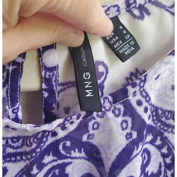 MNG Womens Blue and White dress Size 4 Travel Swim Cover Bride Boho - Picture 5 of 5